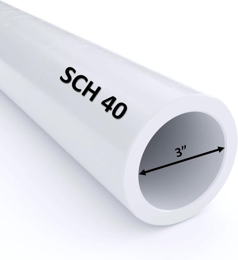 VENTRAL PVC Pipe Sch. 40 3 Inch (3.0) White Custom Length 2FT Feet - Image 2